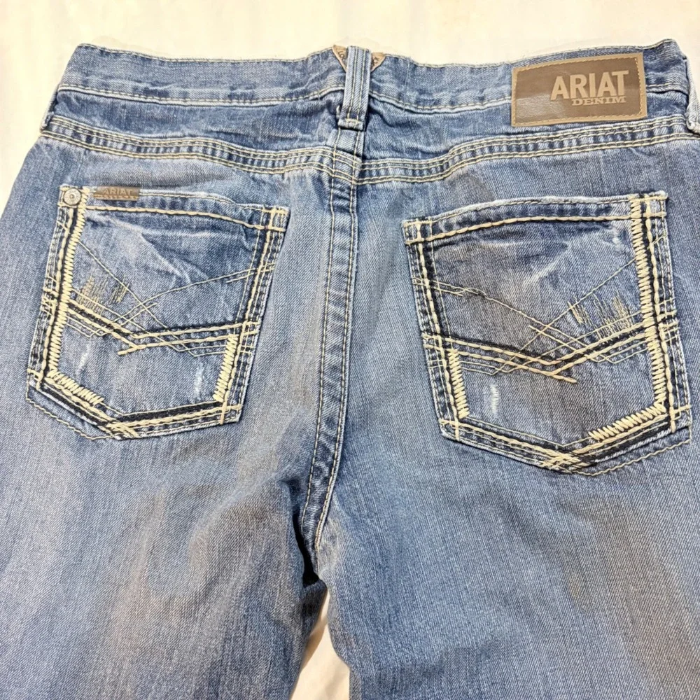 Ariat M5 Mens Straight Fit Straight Leg Jeans 34x34 Medium Wash Contrast Stitch